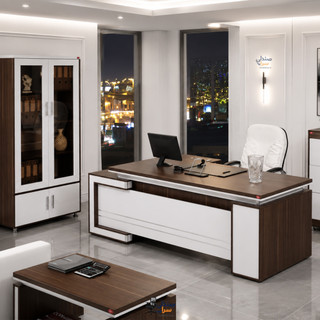 میز مدیریتی وربانا - ال دار کامل MDF